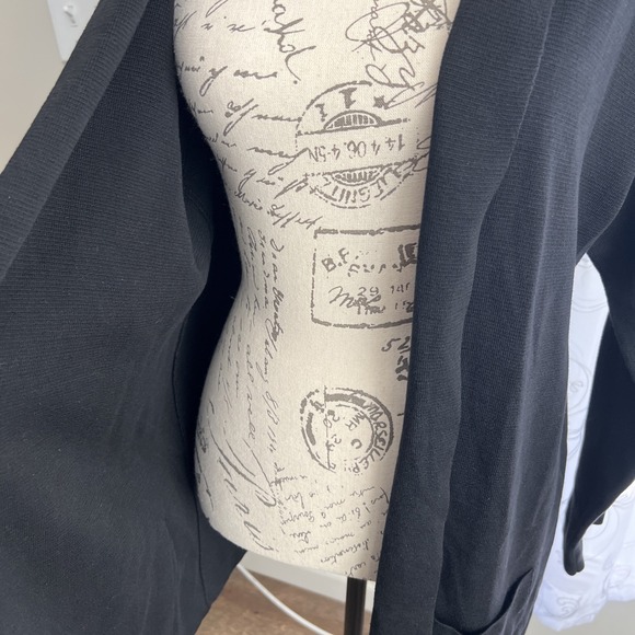 Peruvian Connection Open Cardigan Women's Small Black Pima Cotton Pockets - Picture 3 of 10